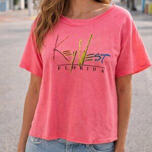 🌴 NWT - U.S. Vintage Key West Florida Cropped Tee | Pink | S/M 🌴